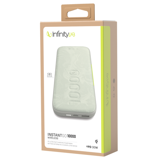 InstantGo 10000 Wireless - White - 30W PD ultra-fast charging power bank with wireless charging - Detailshot 5